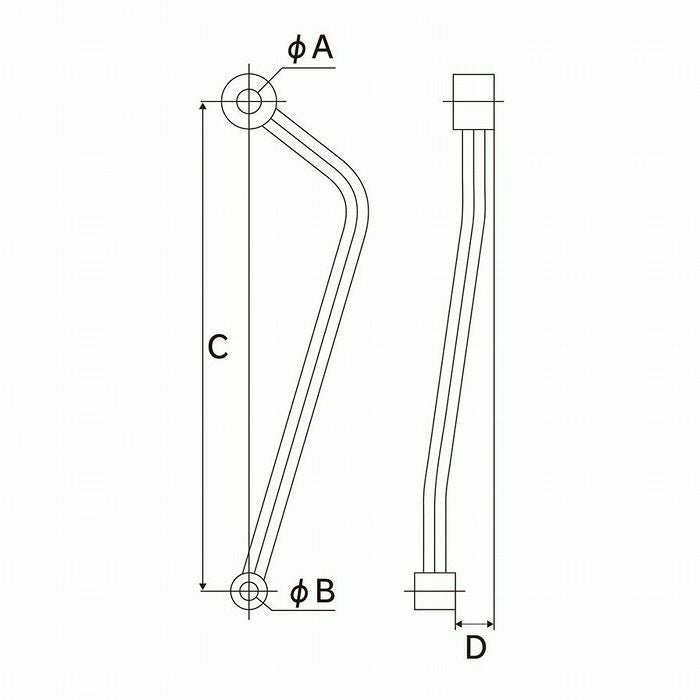 NANKAI MSTL 汎用マフラーステーφ16 オフセット50cm FRタイプ シルバー