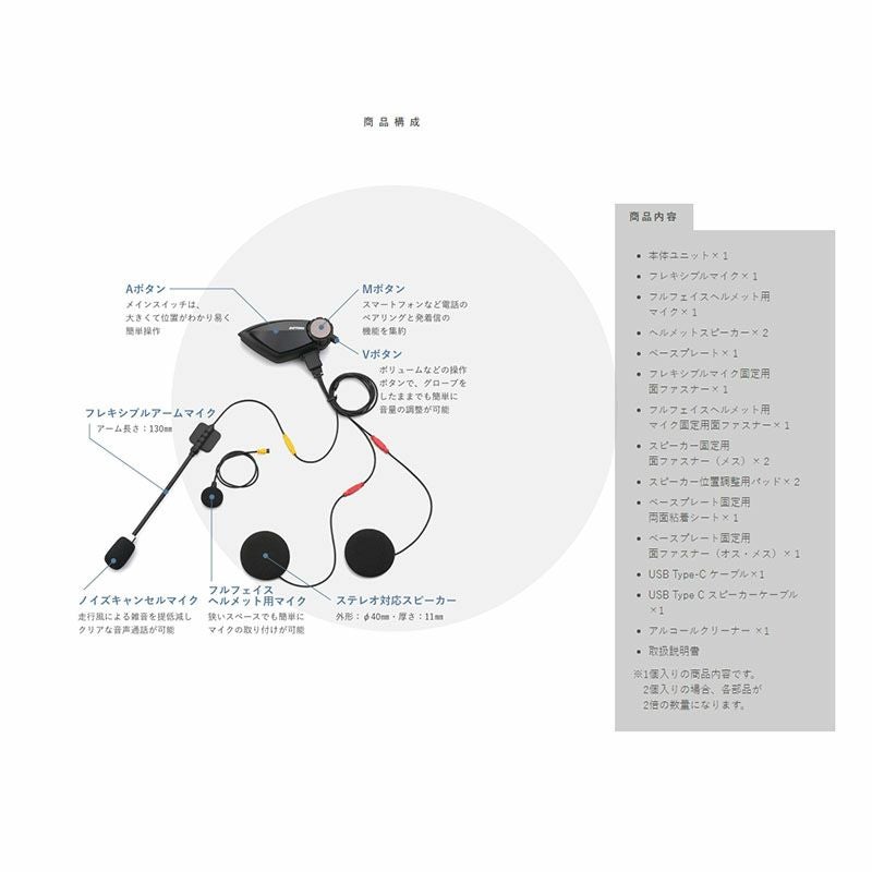 DAYTONA デイトナ DT-E1インカム 2個セット 品番【99114】 | 《公式