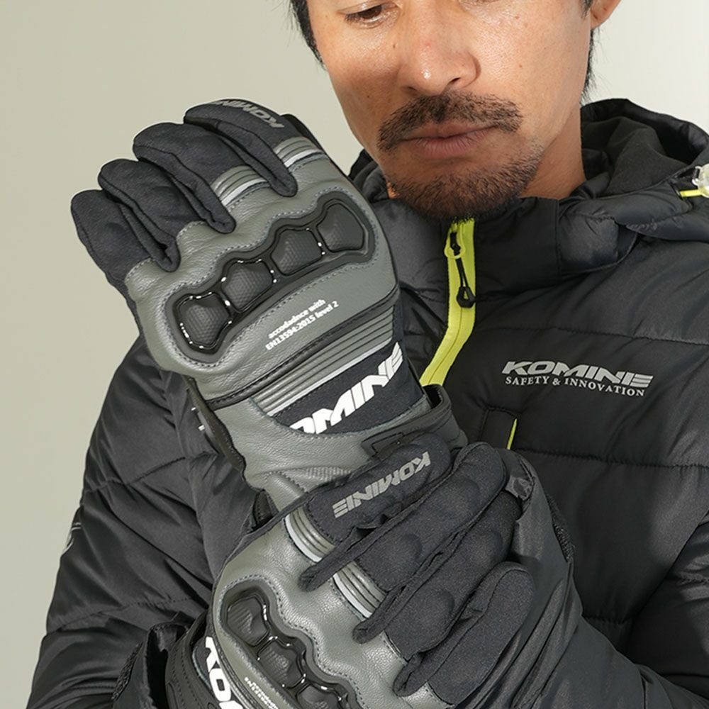 KOMINE コミネ ハイプロテクトレザーウインドプルーフグローブHG GK