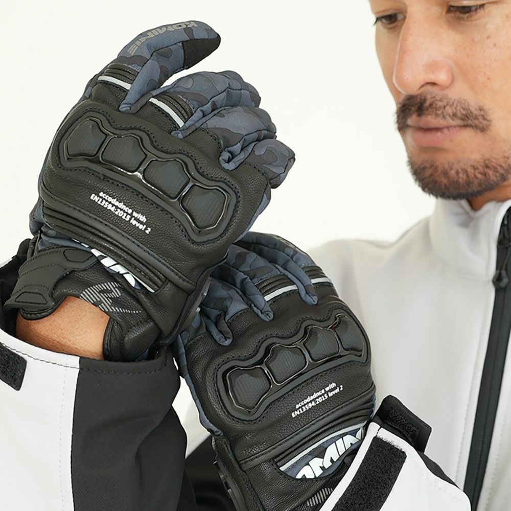 KOMINE コミネ ハイプロテクトレザーウインドプルーフグローブHG GK