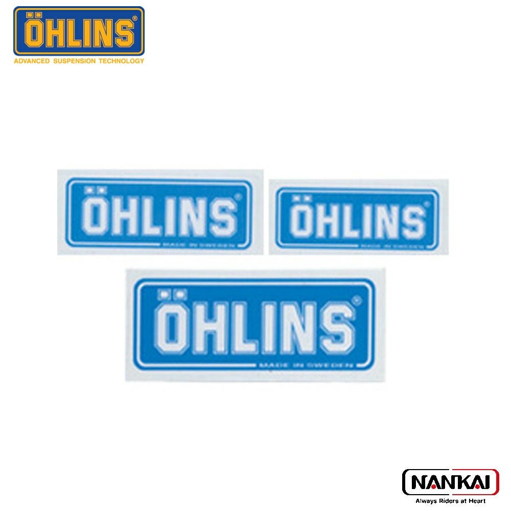 ステッカー OHLINS(オーリンズ) クリアステッカー青 1枚 大(75×30)/中