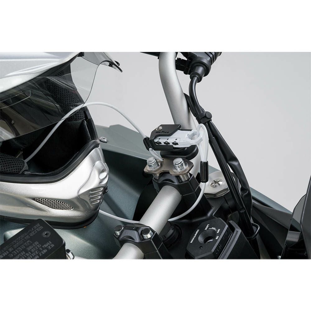 TANAX タナックス ヘルメット用ワイヤーロック ハンドルクランプ取付