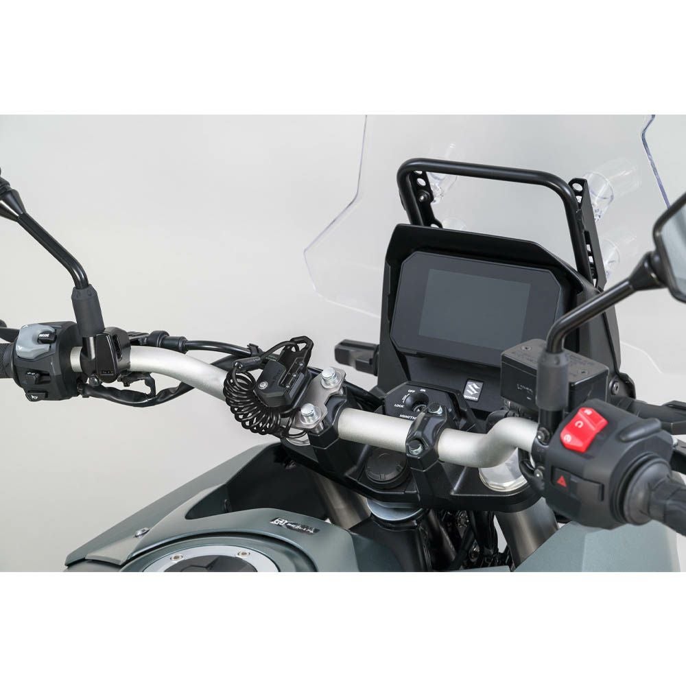 TANAX タナックス ヘルメット用ワイヤーロック ハンドルクランプ取付