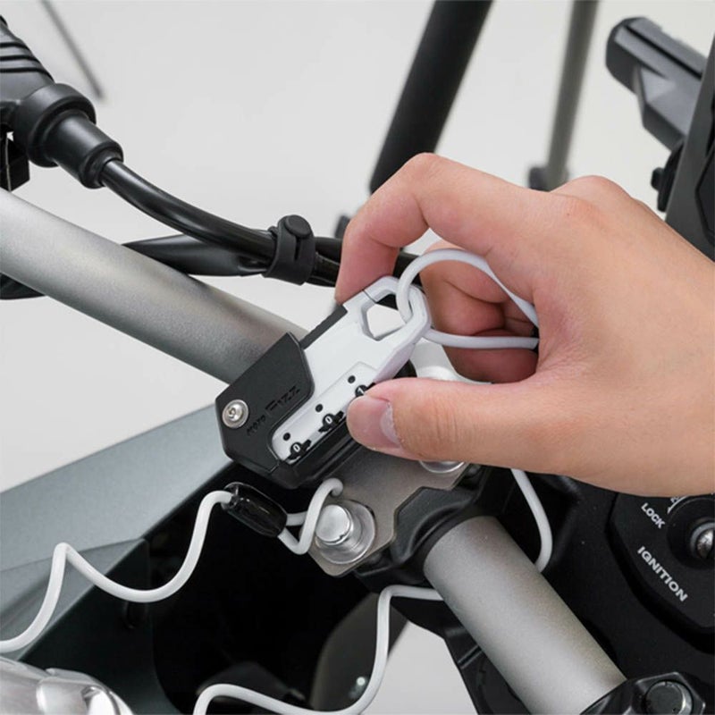 ヘルメット用ワイヤーロック ハンドルクランプ取付 コイル