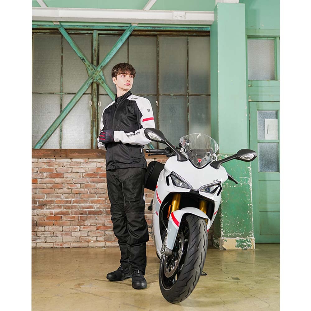 KOMINE コミネ エニグマG2ハーフメッシュジャケット シルバー 品番：JK