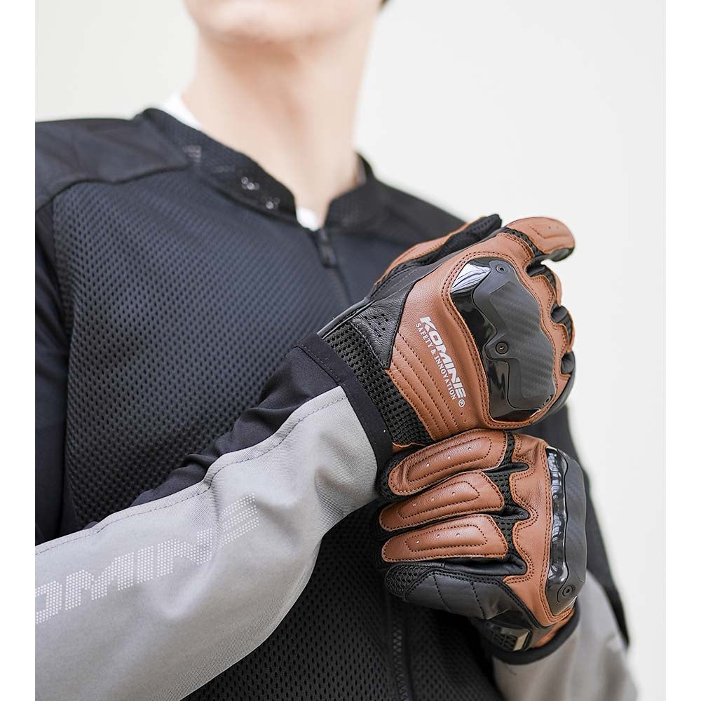 KOMINE コミネ ショットガン メッシュグローブ BROWN GK267 | 《公式