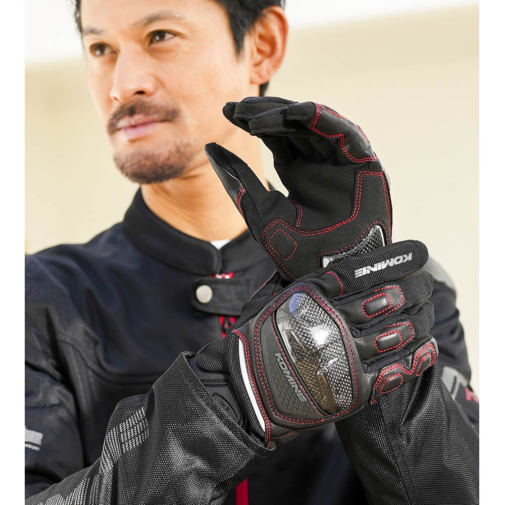 KOMINE コミネ カーボン メッシュグローブ WHITE GK268 | 《公式》南海